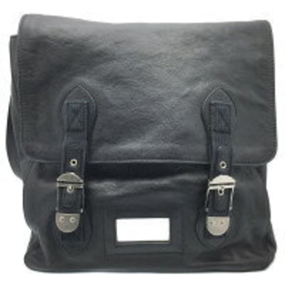BALENCIAGA Shoulder Bag Leather Black Mirror Strap